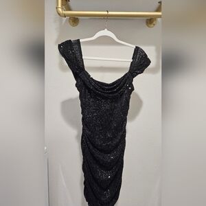 Hello Molly Glittering Black Mini Dress